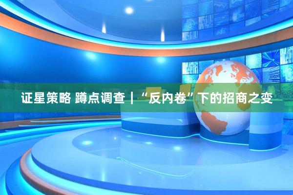 证星策略 蹲点调查｜“反内卷”下的招商之变
